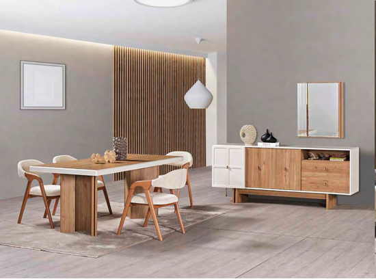 Tuna Esszimmer Holzstuhl mit Polsterung (6 Stück)
