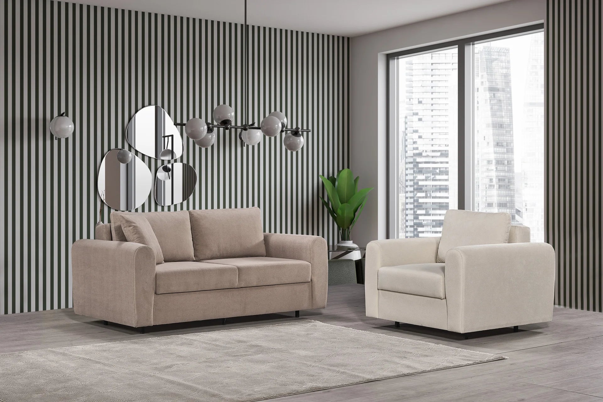 Beyza Ecksofa 2-Sitzer mit Liegefunktion