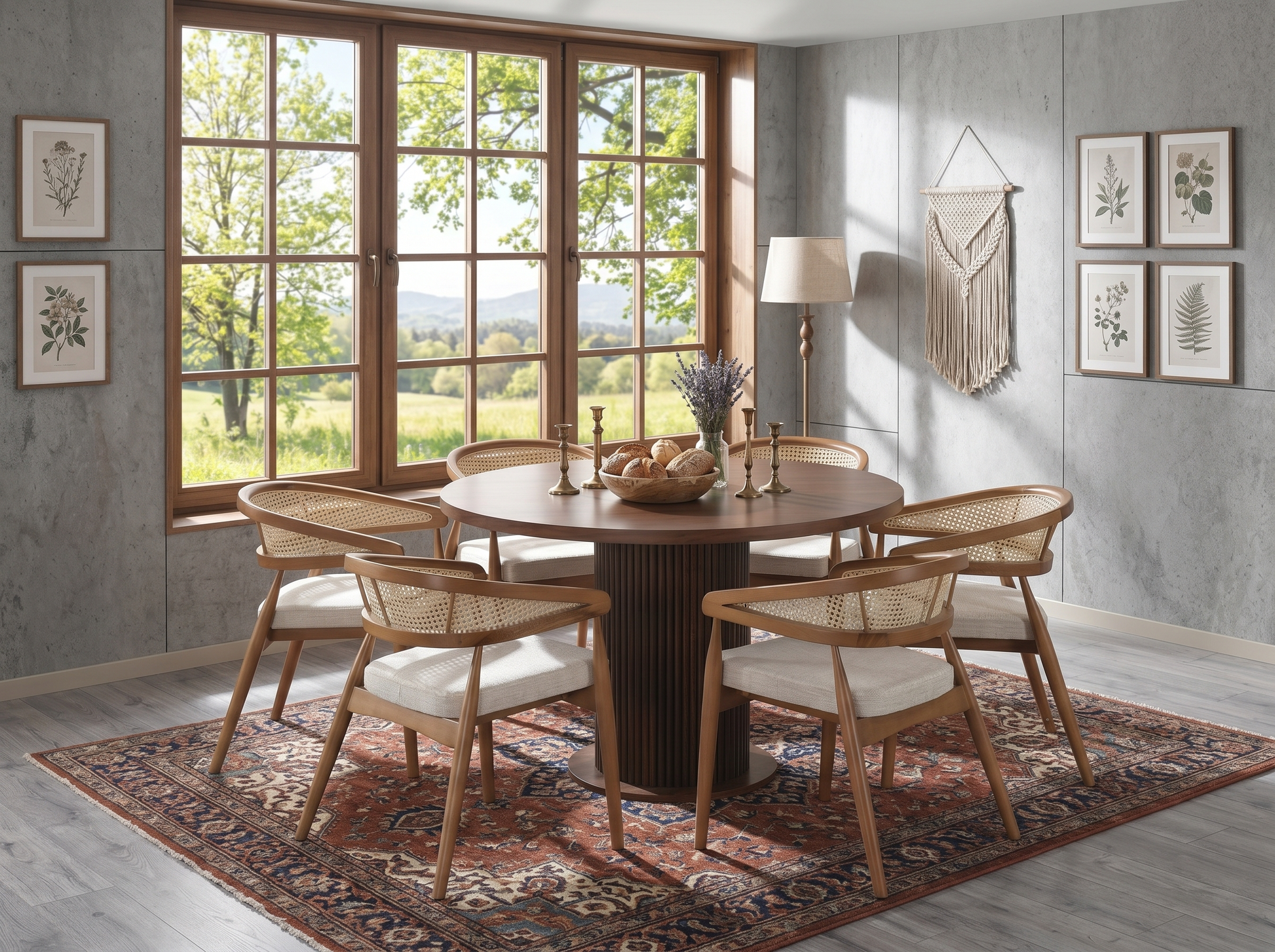 Esstisch Aqua Rund – Dunkles Holz
