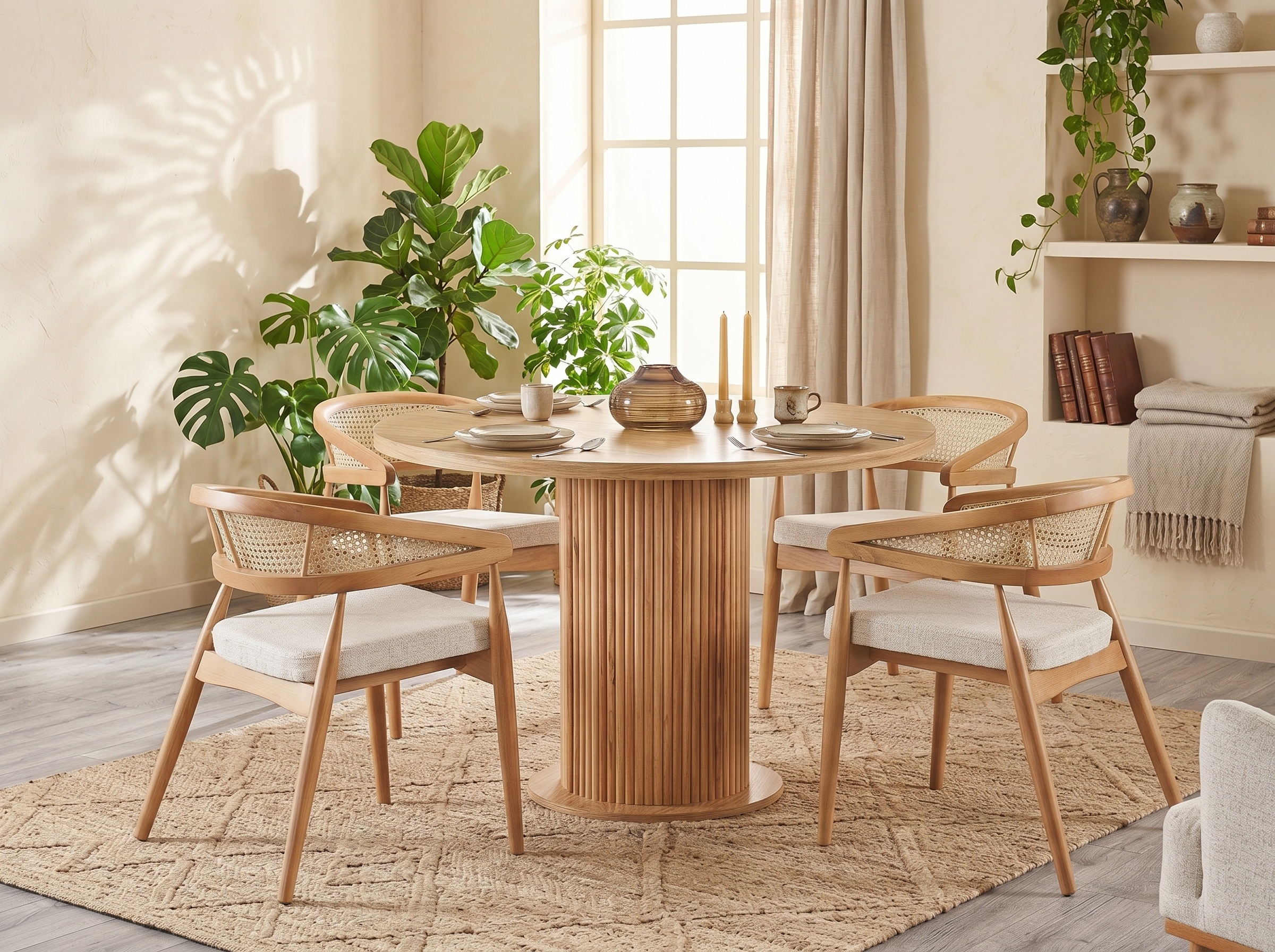 Esstisch Aqua Rund – Helles Holz